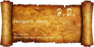 Hergert Ders névjegykártya